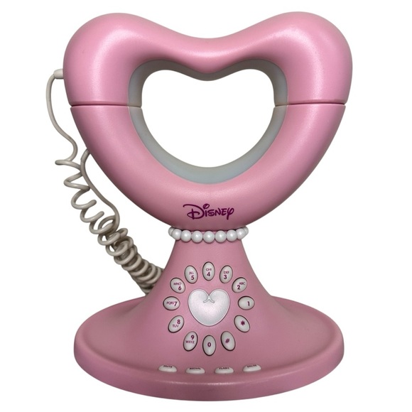 Disney Other - Vintage Disney Princess Pink Corded Home Telephone Girls Heart Shaped 2004